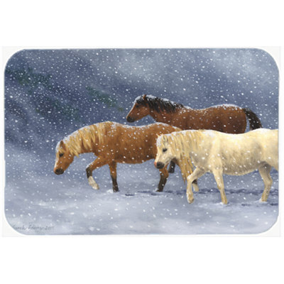 Petronela Charlton Home® Seeking Shelter Horses Glass Cutting Board