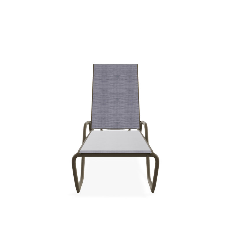 Outdoor Rust-Resistant Metal Chaise Lounge, Textured Beachwood, Brooks