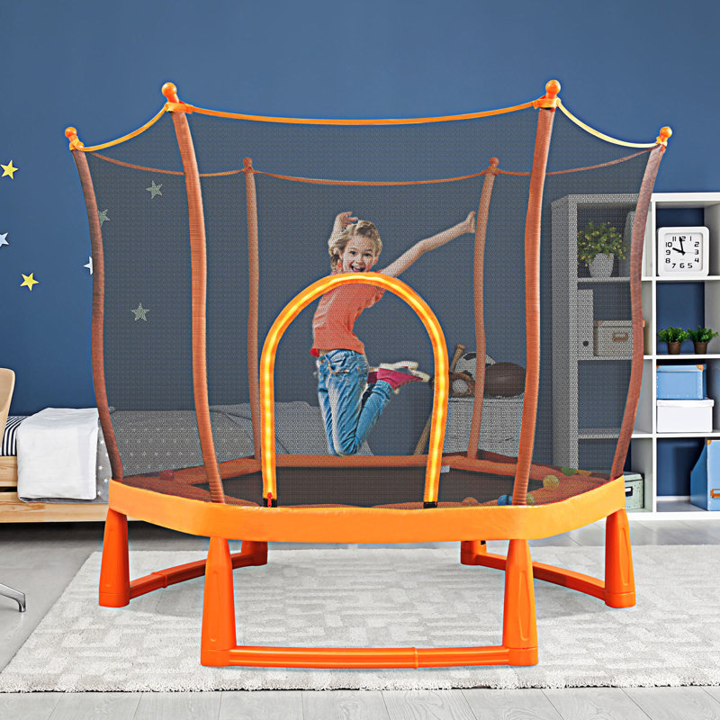 Trampoline pour tout-petits 6 pi avec filet de sécurité et balles océaniques