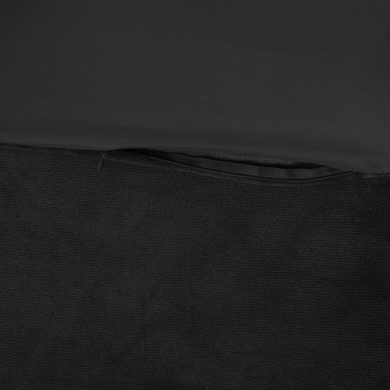 Ensemble d’édredon réversible, Édredon simple et 1 taie décorative, Noir