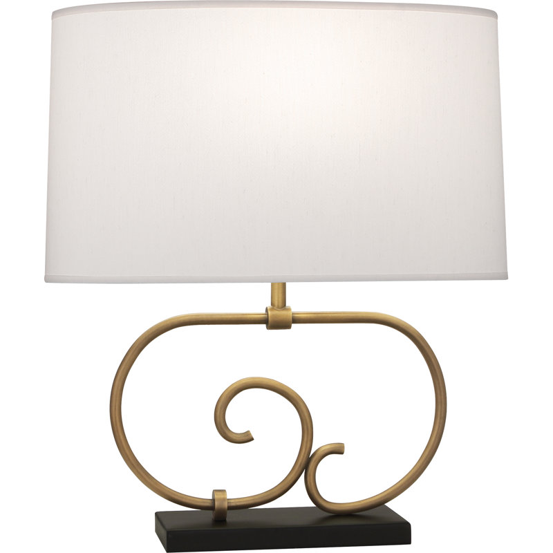 Stylish Srkashlteni Collection Table Lamp - Sculptural Spiral Design, Full Range Dimmer, Dupioni Fabric Shade | Ideal For Artistic Home Decor