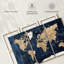 Carte du monde en bois texturé sur toile, ensemble de 3 pièces-690472891