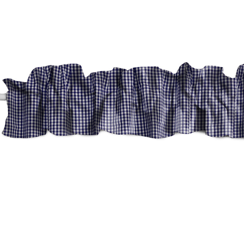 Cantonnière à carreaux Gingham, L 120 po x L 9 po, Marine