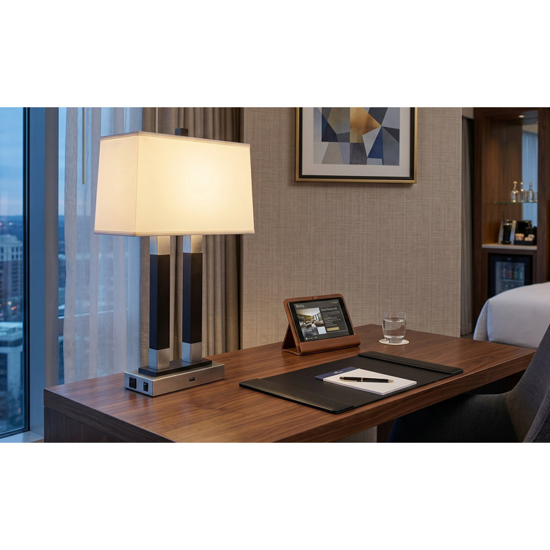 27" Brushed Steel/black Ebony Desk Lamp