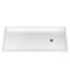 L 72 po x l 36 po Base de douche simple à seuil bas ADA avec drain à droite, bac de douche en acrylique antidérapant et base, plateau de douche blanc brillant avec ensemble de drain, base de douche à bride à carreaux à 3 côtés pour alcôve à 3 parois Installation-128706392