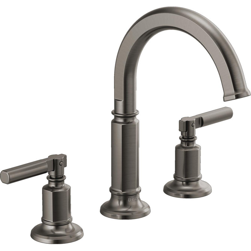 Invari™ Widespread Lavatory Faucet with Arc Spout, Luxe Steel, Lever Handle, 1.5 GPM