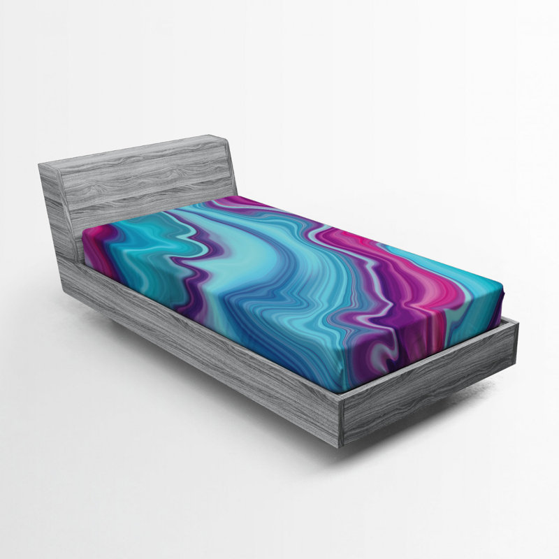 Microfiber Abstract Fitted Sheet, Twin Fitted Sheet
