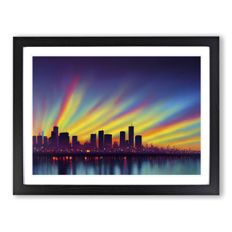 Daring Skyline Architecture - Single Picture Frame Print, Black, 25cm H x 34cm W x 2cm D