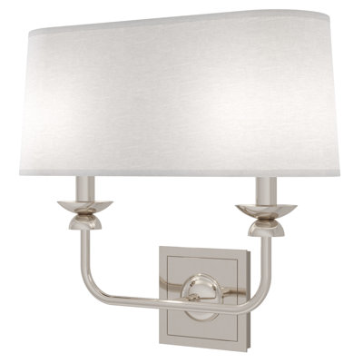 Applique murale William, 2 lumières, nickel poli