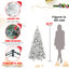 Arbre de Noël floqué avec 450 lumières DEL blanc chaud - 1060 pointes, PVC enneigé et branches à aiguille dure-541608014