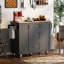 Îlot de cuisine roulant polyvalent avec tablettes coulissantes et supports internes, parfait pour optimiser l'espace et organiser