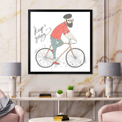 " Hipster Man On A Bicycle "