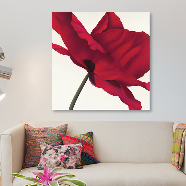 « papaver i », impression sur toile, H 48 po x l 48 po x P 1,5 po, Toile tendue, Pas de tapis