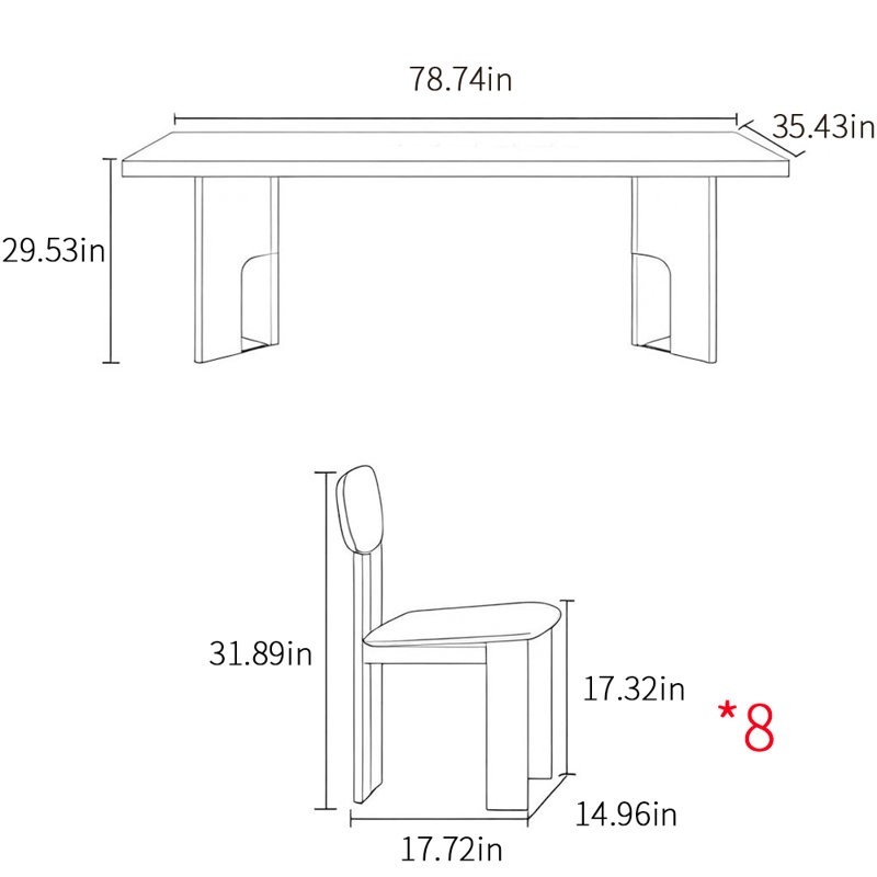 French style retro rectangular dining table sets