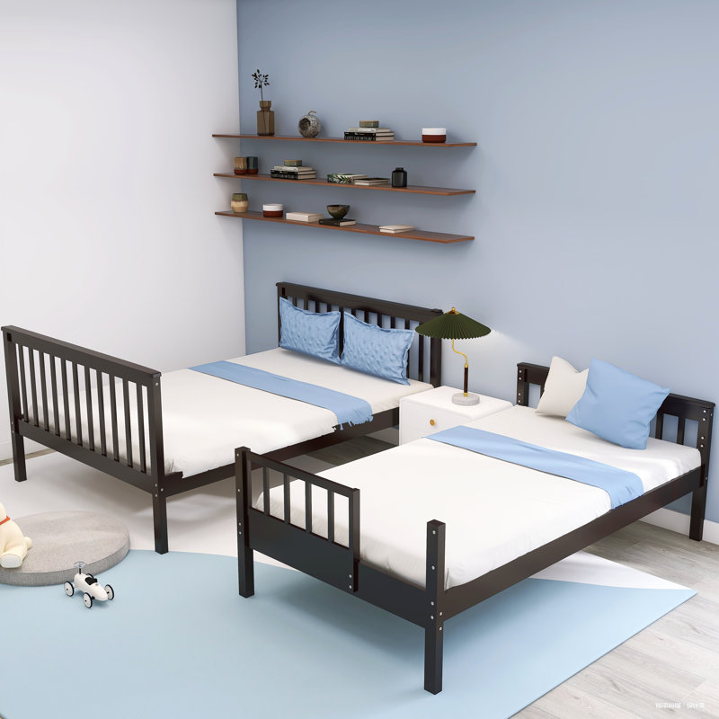 Mehrab Kids Twin Over Full Bunk Bed, Espresso