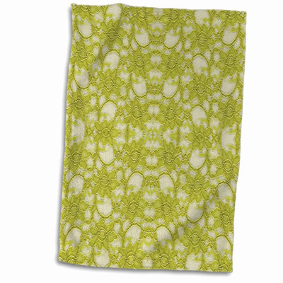 Trendy Chartreuse Lace 3D Towel - 15x22