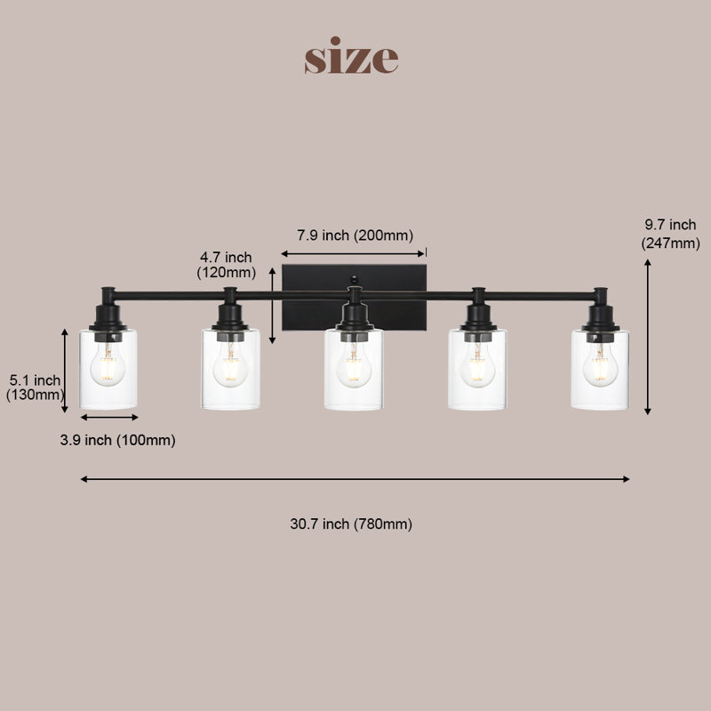 Bahrije 5 - Light Dimmable Vanity Light