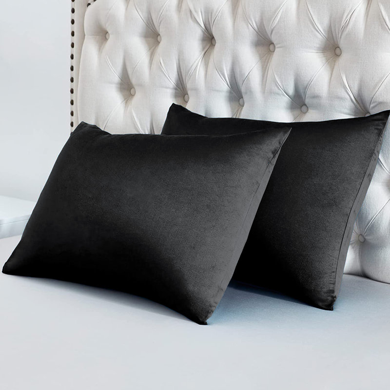 Aieshia 100% Satin Envelope Pillow Case, Black