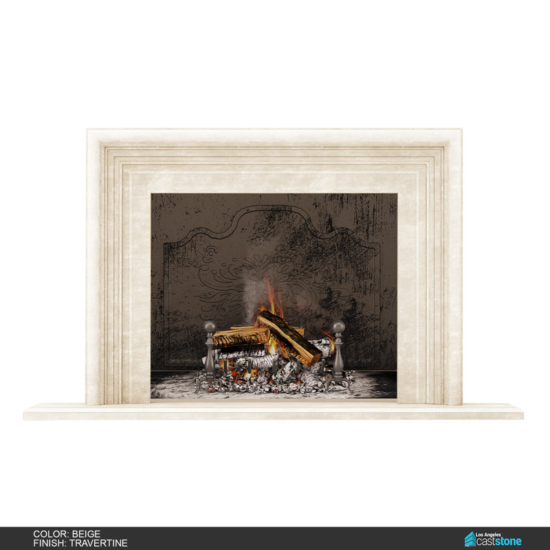 Oslo Fireplace Surround, Travertine Beige