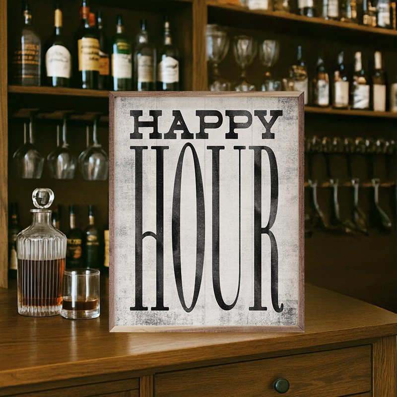 Happy Hour, H 20 po x l 16 po, Blanc