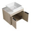 Meuble-lavabo flottant de conception moderne avec lavabo d'art en céramique