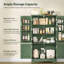 Armoire de rangement avec 4 portes, grand garde-manger de cuisine de 43 pouces avec 6 tablettes réglables, armoire autoportante pour le salon, la salle à manger, la salle de bain, style campagnard