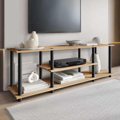 Easy Twist Assembly 3-Tier TV Stand In Light Oak