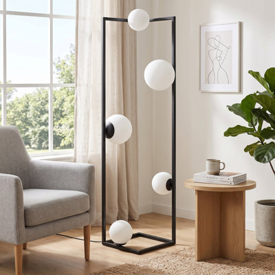 Lampadaire candélabre Haven noir à plusieurs lumières