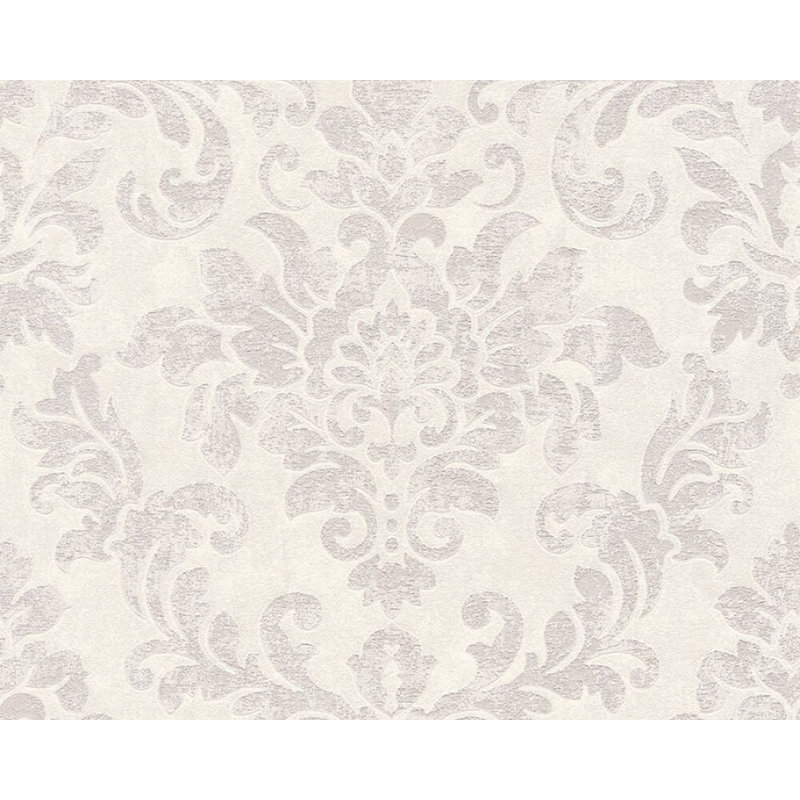 Rouleau de papier peint L 33 pi x l 21 po, Blanc / gris / rose