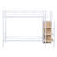 Lit superposé simple au-dessus de simple avec échelle de rangement latérale et garde-robe-2055316374