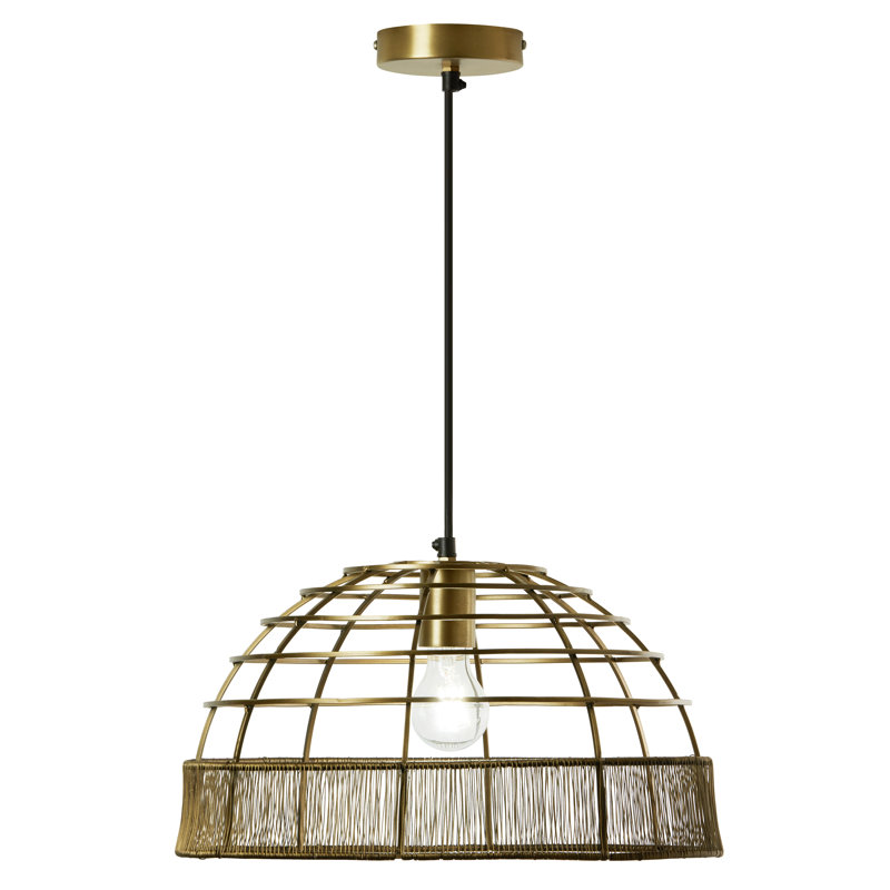 16"W Clara Industrial Gold Dome Shade Pendant