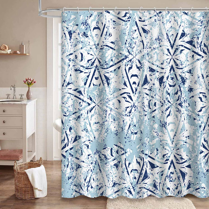 Rideau de douche avec 12 crochets, L 72 po x l 78 po