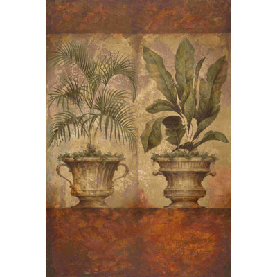 Deux vases à feuilles