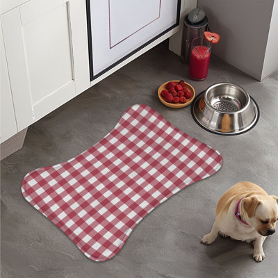 Pink Hearts Love - 1 Piece Bone Shape Feeding Mat