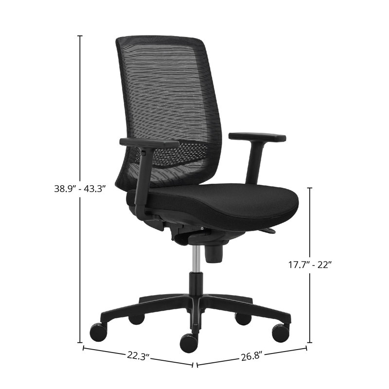 Chaise de travail multifonctionnelle en filet Adapt, Noir