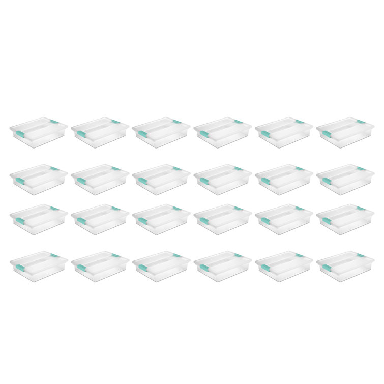 Sterilite 30 Qt Clear Plastic Stackable Storage Bin w/ Grey Latch Lid (18  Pack) - 2.8