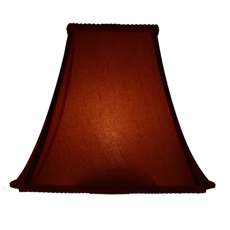 Abat-jour cloche en soie / shantung (araignée), Bourgogne, H 10 po x l 12 po x P 12 po