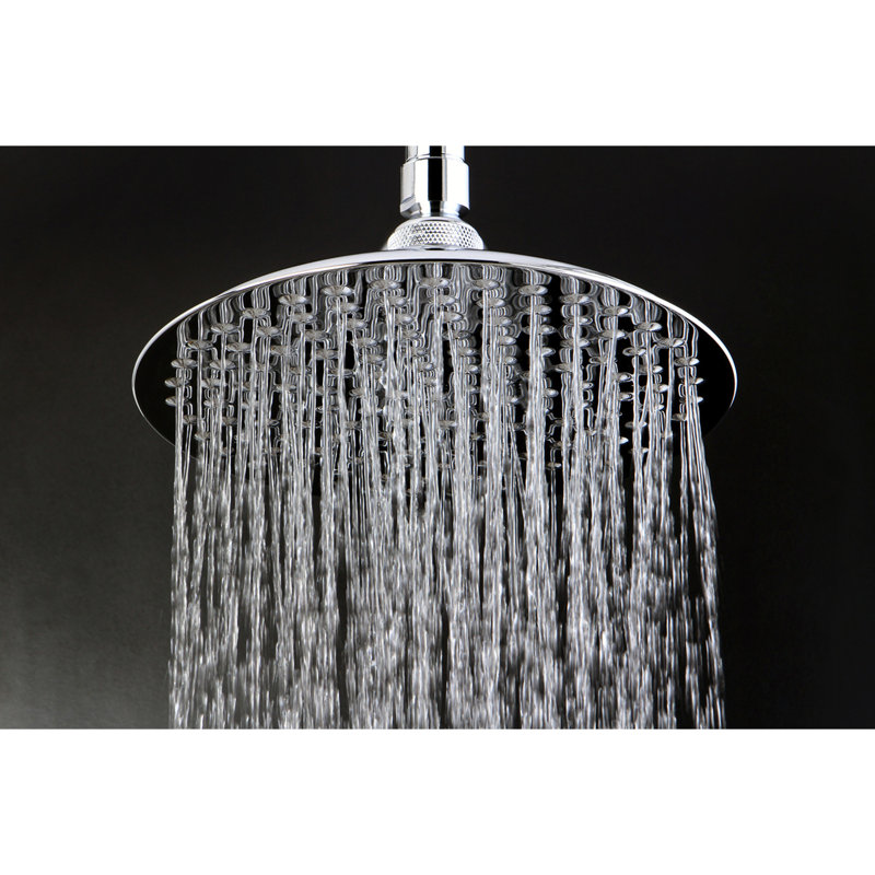 Kingston Brass Victorian 5-1/4-Inch Round Raindrop Brass Shower Head with 12-Inch Shower Arm, Polished Chrome