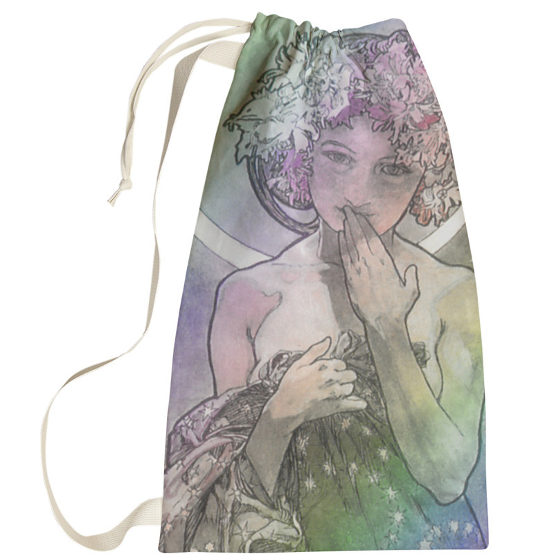 Sac à linge lune star Magdaleno, Grand (H 76,5 po x l 29,5 po x P 1,5 po), Arc-en-ciel