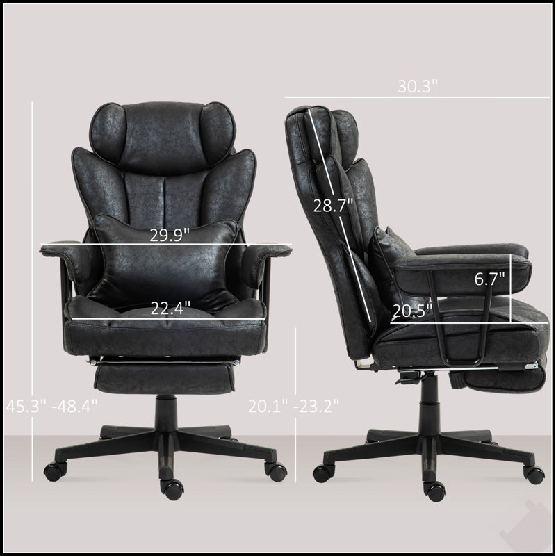Fauteuil de direction avec fonctions réglables, rembourrage en mousse épaisse et capacité de poids de 400 lb pour un confort ultime