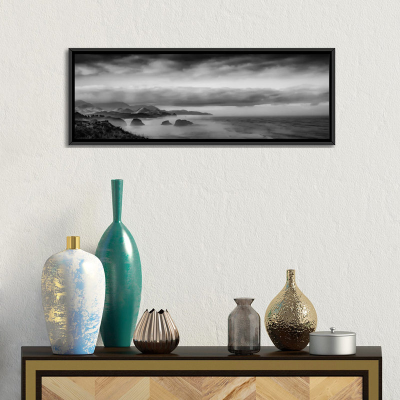 « soleil-baisers marins matinée », reproduction de photo sur toile, H 23 po x l 24 po x P 72 po, Toile avec cadre noir
