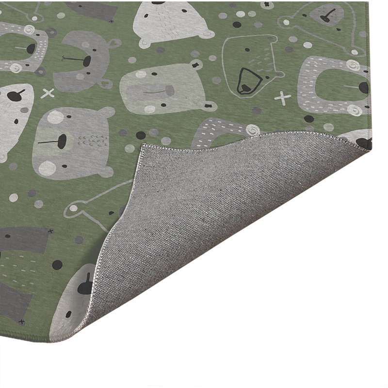 Bear Face Kids Play Mat, Rectangle 3' x 5'