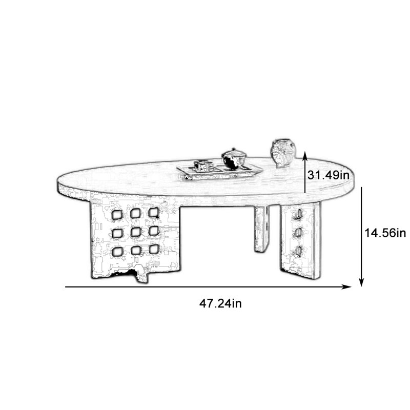 Table basse ronde en bois massif, Brun