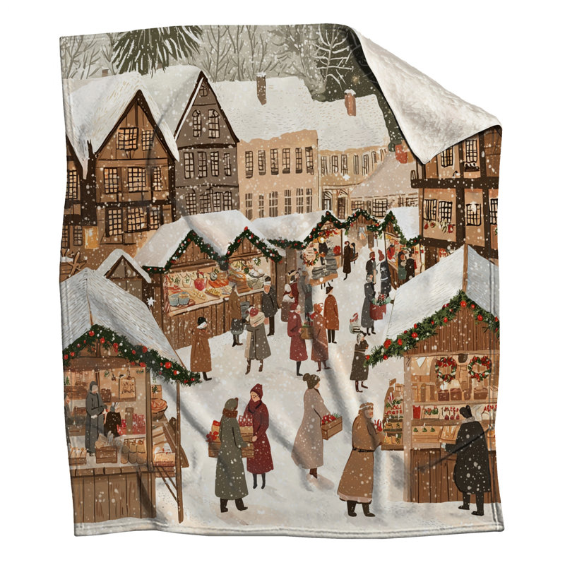 Winter Market Scene Blankets, L 50 po x H 60 po