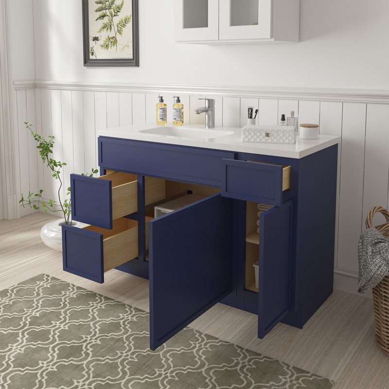 Base de meuble-lavabo simple 48 po seulement, Bleu