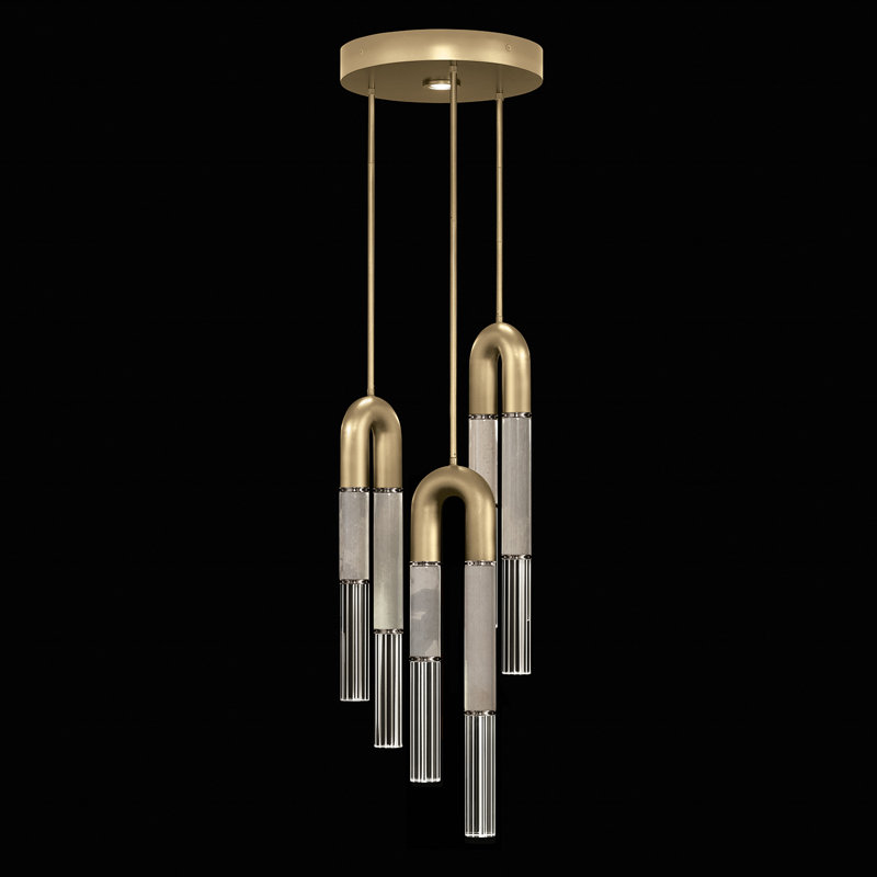 Antonia 16? Pendentif rond, Gold Leaf/Nickel/Smoke
