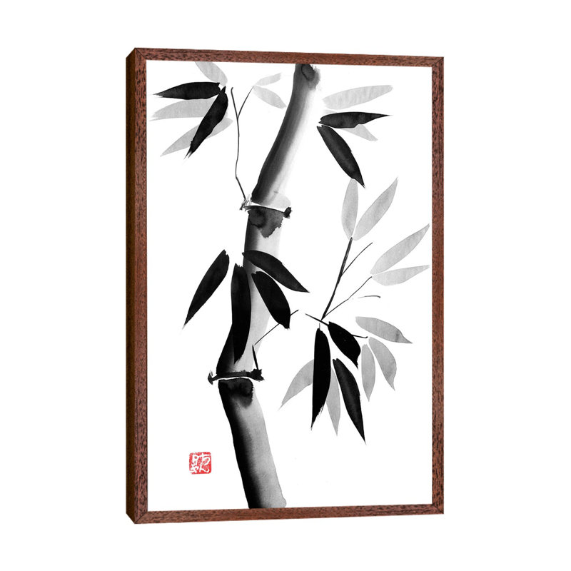 Old Bamboo 1 Piece Wall Art on Canvas, 66.04 cm H x 45.72 cm W, Classic Brown Wood Framed