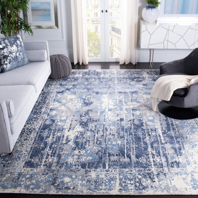 Curt Hand Loomed Viscose/Wool Abstract Rug in Ivory