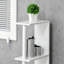 Grande armoire de rangement pour salle de bain, tour à linge autoportante avec 2 tablettes ouvertes et 2 armoires à portes, blanc