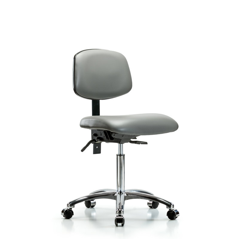 Ladacia Vinyl Task Chair, No, Light Gray